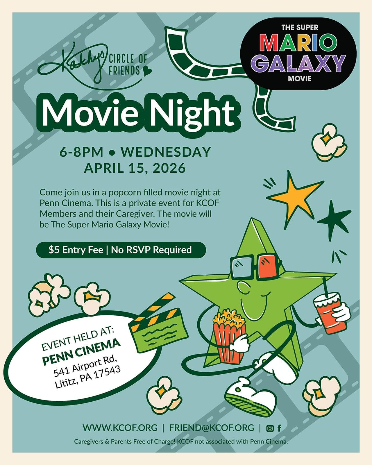 Movie Night at Penn Cinema Apr 15, 2026 - Kathy's Circle of Friends