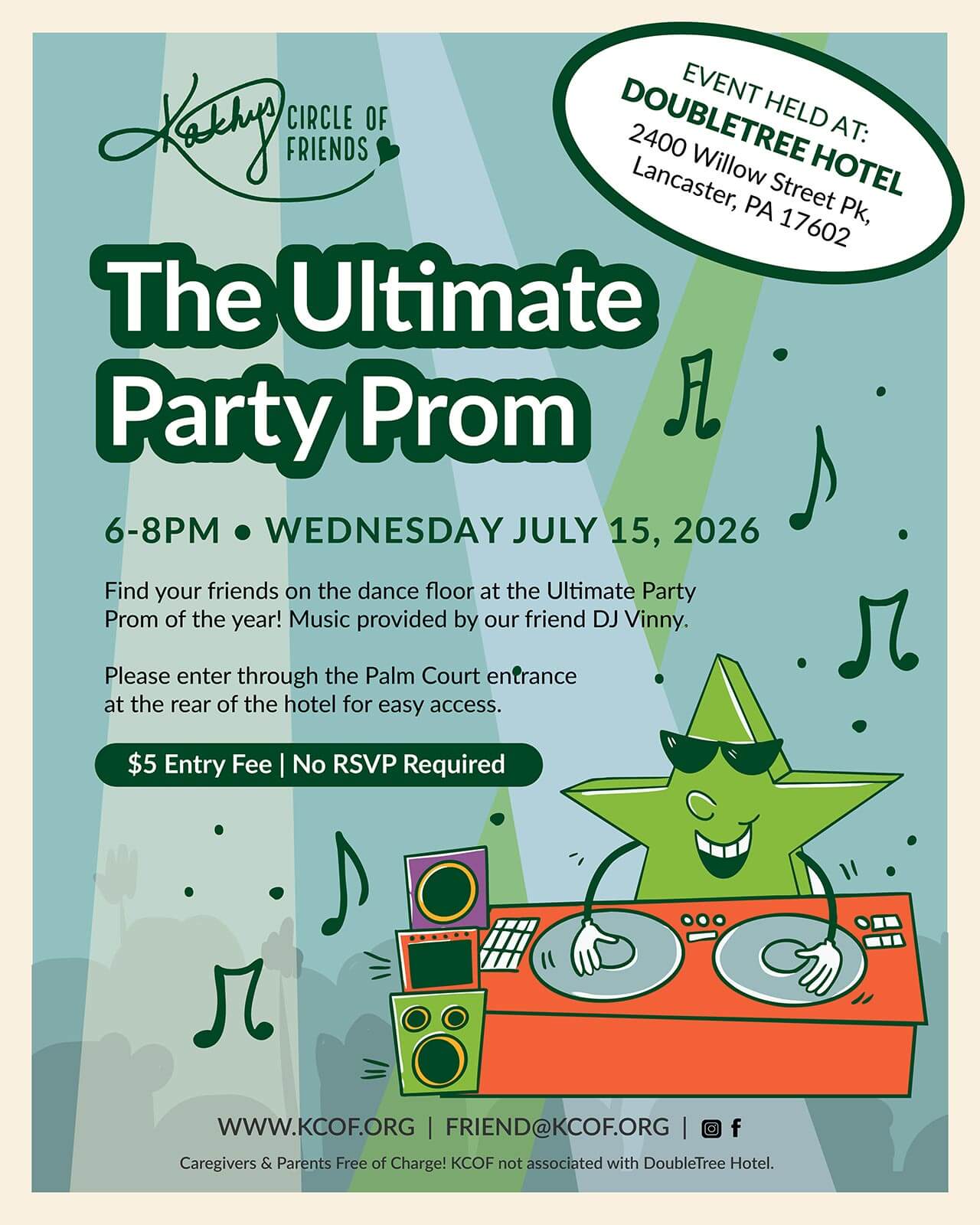 The Ultimate Party Prom at The Doubletree Hotel Jul 15, 2026 - Kathy's Circle of Friends